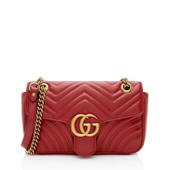 Gucci Matelasse Leather GG Marmont Medium Flap Bag - Picture 1 of 13